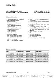 HYB511000BJL-70 datasheet pdf Siemens