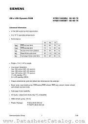 HYB5116400BJ-60 datasheet pdf Siemens