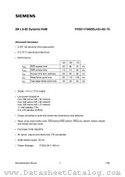 HYB5117800BSJ-70 datasheet pdf Siemens