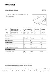 BAT63 datasheet pdf Siemens