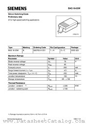 BAS16-03W datasheet pdf Siemens