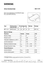 BAT17-07 datasheet pdf Siemens