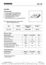 CGY184 datasheet pdf Siemens