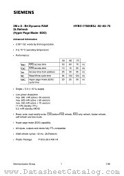 HYB5117805BSJ-50 datasheet pdf Siemens
