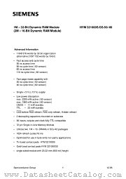 HYM321000GS-50 datasheet pdf Siemens