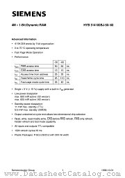 HYB514100BJ-50 datasheet pdf Siemens