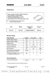 CGY92 datasheet pdf Siemens