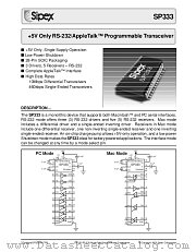 SP333ET datasheet pdf Sipex Corporation