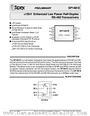 SP1481E datasheet pdf Sipex Corporation