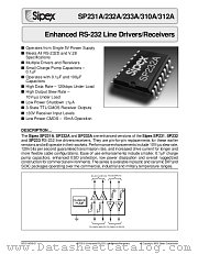 SP232ACP datasheet pdf Sipex Corporation