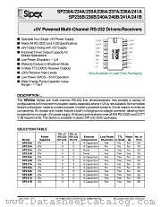SP239ACT datasheet pdf Sipex Corporation