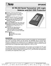 SP3203ECY datasheet pdf Sipex Corporation