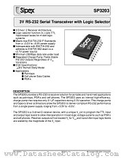 SP3203 datasheet pdf Sipex Corporation