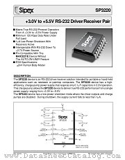 SP3220ET datasheet pdf Sipex Corporation
