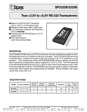 SP3222BET datasheet pdf Sipex Corporation