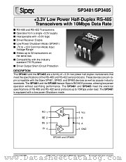 SP3481 datasheet pdf Sipex Corporation