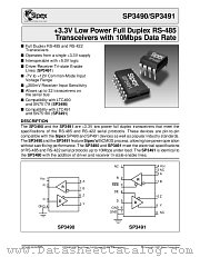SP3490 datasheet pdf Sipex Corporation