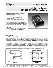 SP3493EN datasheet pdf Sipex Corporation