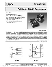 SP491CS datasheet pdf Sipex Corporation