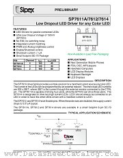SP7611AEC6/TR datasheet pdf Sipex Corporation