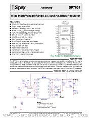 SP7651ER/TR datasheet pdf Sipex Corporation