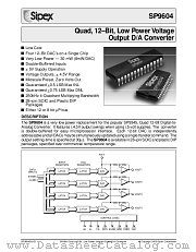 SP9604JP datasheet pdf Sipex Corporation