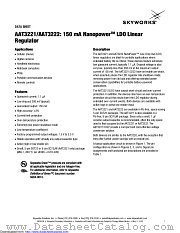 AAT3221IGV-1.9-T1 datasheet pdf Skyworks Solutions