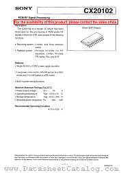 CX20102 datasheet pdf SONY