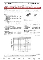 CXA1622P/M datasheet pdf SONY