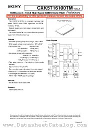 CXK5T16100TM-12LLX datasheet pdf SONY