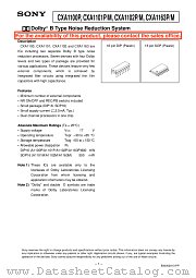 CXA1102P/M datasheet pdf SONY