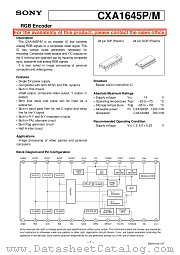 CXA1645P/M datasheet pdf SONY
