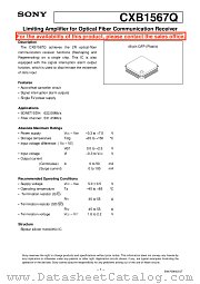 CXB1567Q datasheet pdf SONY