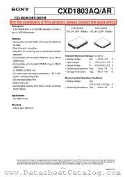 CXD1803AQ/AR datasheet pdf SONY
