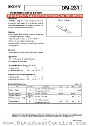 DM-231 datasheet pdf SONY