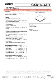 CXD1804AR datasheet pdf SONY