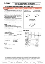 CXK5V8257BTM/BYM/BM-70LL datasheet pdf SONY