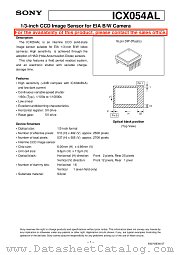ICX054AL datasheet pdf SONY