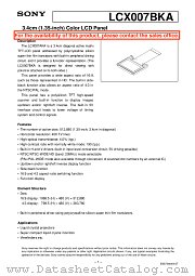 LCX007BKA datasheet pdf SONY