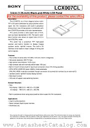 LCX007CL datasheet pdf SONY