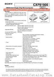 CXP81900 datasheet pdf SONY
