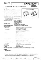 CXP83200A datasheet pdf SONY