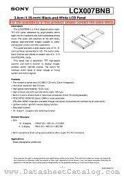 LCX007BNB datasheet pdf SONY