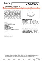 CXA2027Q datasheet pdf SONY