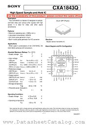 CXA1843Q datasheet pdf SONY