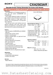 CXA2503AR datasheet pdf SONY