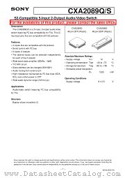 CXA2089Q/S datasheet pdf SONY