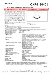 CXP913040 datasheet pdf SONY