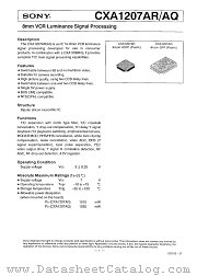 CXA1207AR/AQ datasheet pdf SONY
