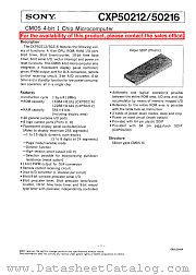 CXP50212 datasheet pdf SONY